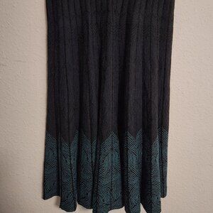 RARE Missoni | Black Blue Lurex Knit Skirt Small
